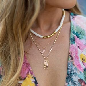 White Vinyl Disc Necklace